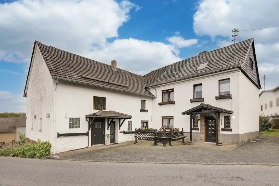 Straßenansicht - Haus kaufen in Ölsen - Ehemaliges Bauernhaus mit angrenzenden Stallungen und geräumigem Nebengebäude!