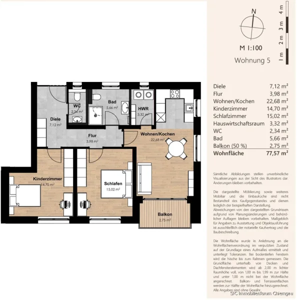 Wohnung 5 - Obergeschiss Süd-Ost