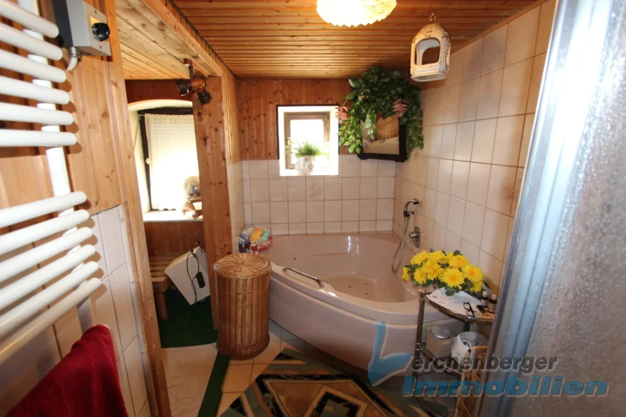 Badezimmer mit Sauna