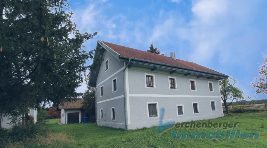 Rückansicht - Haus kaufen in Osterhofen / Galgweis - *** Wohnhaus mit Scheune und Nebengebäude in der Nähe von Gergweis ***