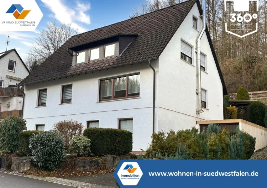 Titelbild - Haus kaufen in Lüdenscheid / Brügge (Westfalen) - VR IMMO: Zweifamilienhaus mit Einliegerwohnung mit schönem Garten