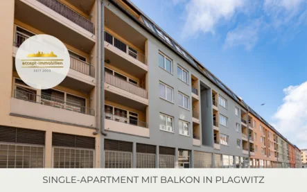 Außenansicht - Wohnung kaufen in Leipzig - **Single-Apartment in Plagwitz mit Balkon und Stellplatz**