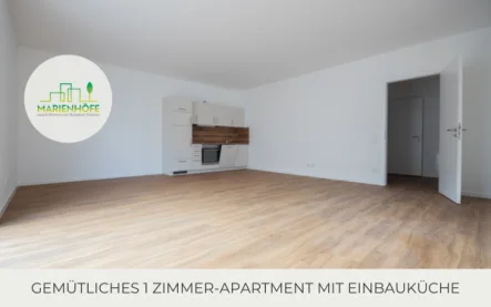 Wohnen/ Essen - Wohnung mieten in Dresden / Albertstadt - ** 1 Zimmer-Apartment | Terrasse | moderne Einbauküche | Fußbodenheizung | barrierefrei | Stellplatz **