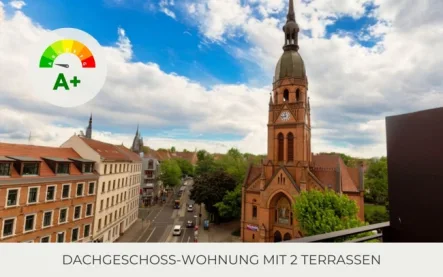 Terrasse - Wohnung mieten in Leipzig - ** Großzügige Dachgeschoss-Wohnung | 2 Terrassen |Bad mit Wanne | Gäste-WC | Stellplatz | Aufzug **