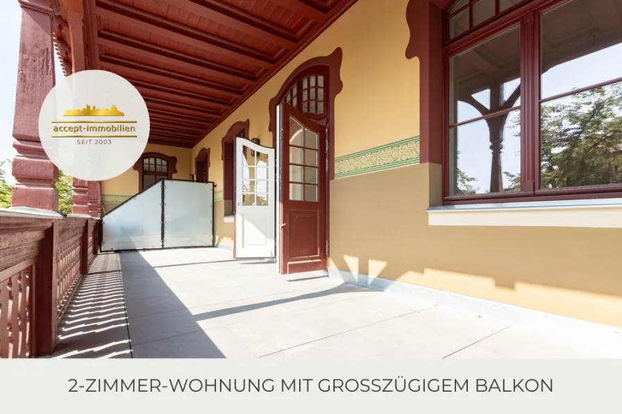 Balkon - Wohnung mieten in Leipzig / Meusdorf - ** Charmante 2-Raum-Wohnung mit großem Balkon | offene Küche| Abstellraum | modernes Bad | ab sofort **