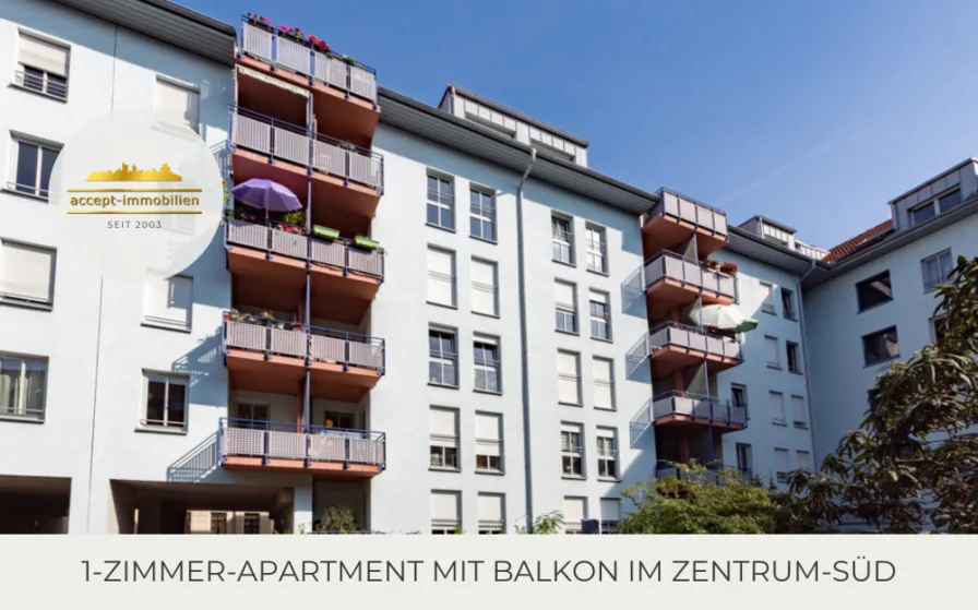 Rückansicht - Wohnung kaufen in Leipzig - ** Single-Apartment im Zentrum-Süd | Balkon | Einbauküche I Tiefgarage **