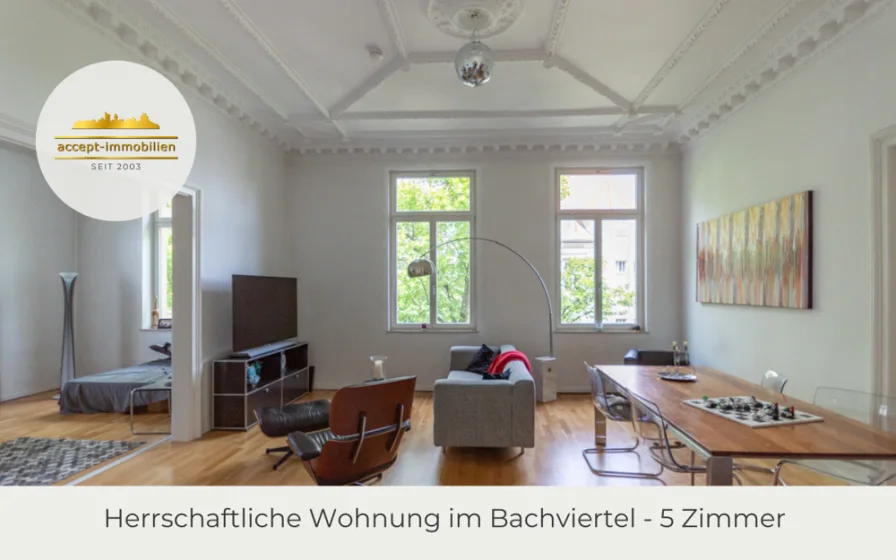 Startbild - Wohnung mieten in Leipzig - ** Einmalige Gelegenheit im Bachviertel | Herrschaftliche Etagenwohnung in freistehender Villa **