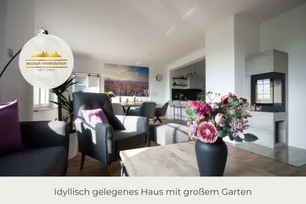 Wohnen - Haus mieten in Leipzig - ** Idyllisch gelegenes Haus mit großem Garten | Kamin | Einbauküche | Stellplätze | vollmöbliert **