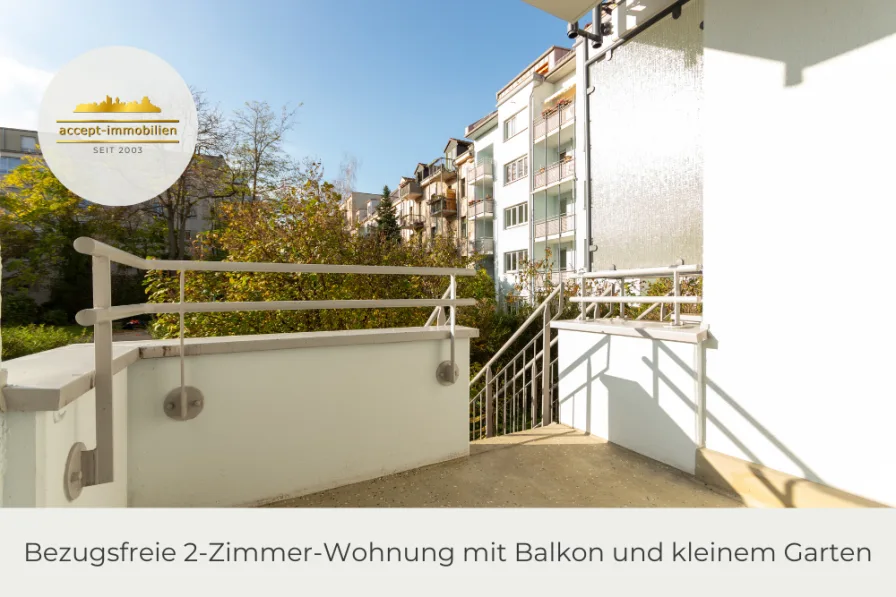 Balkon - Wohnung kaufen in Leipzig - ** Bezugsfreie 2-Zimmer-Wohnung mit Balkon und kleinem Garten im Zentrum-Süd **