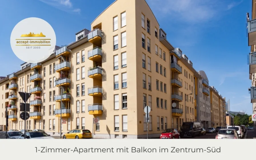 Außenansicht - Wohnung kaufen in Leipzig - ** Zentrum-Süd | 1-Zimmer-Apartment mit Südbalkon | Tiefgarage **