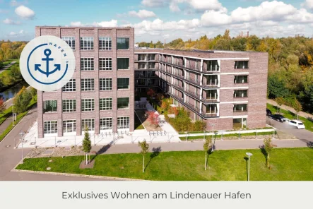 Drohnenaufnahme - Wohnung mieten in Leipzig - ** Hafen 1 | Hochwertig ausgestattetes 2-Zimmer-Apartment im Dachgeschoss | offene Küche | HWR **