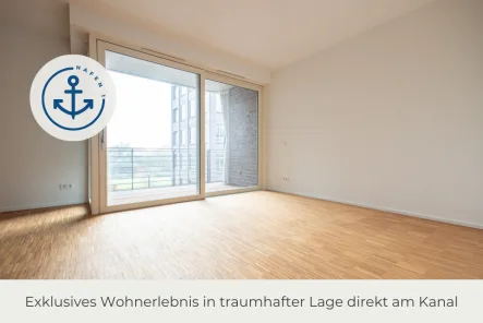 Wohnen - Wohnung mieten in Leipzig - ** Hafen 1 | Exklusives Wohnerlebnis in traumhafter Lage direkt am Kanal | 3 Zimmer | 2 Loggien **