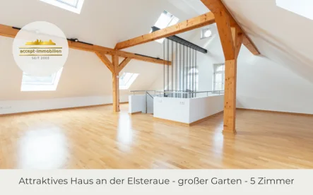 Studio im Dachgeschoss - Haus mieten in Leipzig / Wahren - ** Exklusives und ruhig gelegenes Reihenendhaus mit Terrasse, Garten, Wintergarten **