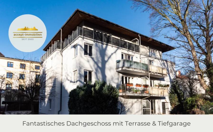 Außenansicht - Wohnung kaufen in Leipzig - ** Tolle Dachgeschosswohnung mit umlaufender Terrasse | Tageslichtbad | Tiefgarage **