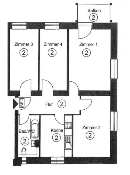 Grundriss WE 2