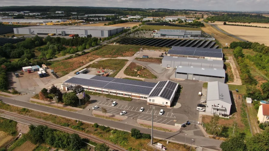 Luftbild GW3 - Garage/Stellplatz mieten in Nohra - LKW-Außenstellplatz in direkter Anbindung zur BAB4 und B7 zwischen Erfurt und Weimar