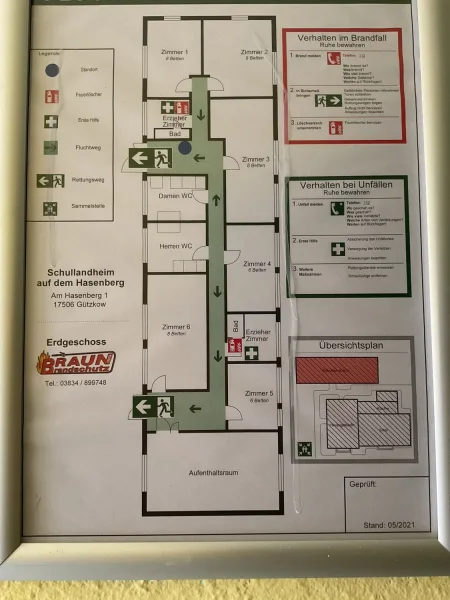 Fluchtplan Schullandheim