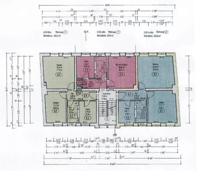 Grundriss WE 8 blau