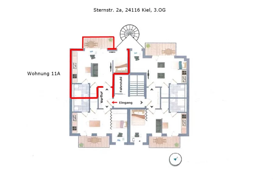 Grundriss 3.Wohnung 11A