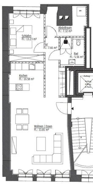 Grundriss Wohnung 3.1