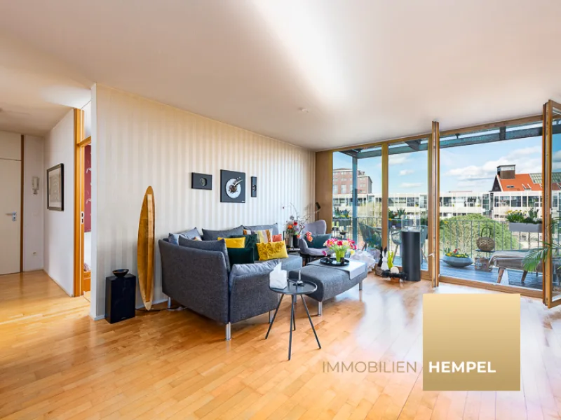 Lichterfüllter Wohnraum  - Wohnung kaufen in Duisburg - Wohnpanorama - vermietete Eigentumswohnung im Duisburger Innenhafen