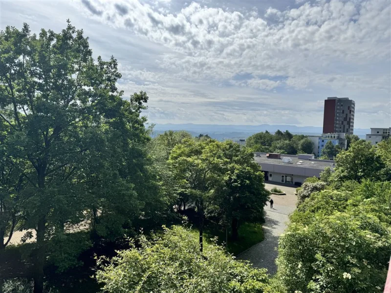 Die Aussicht vom Balkon aus