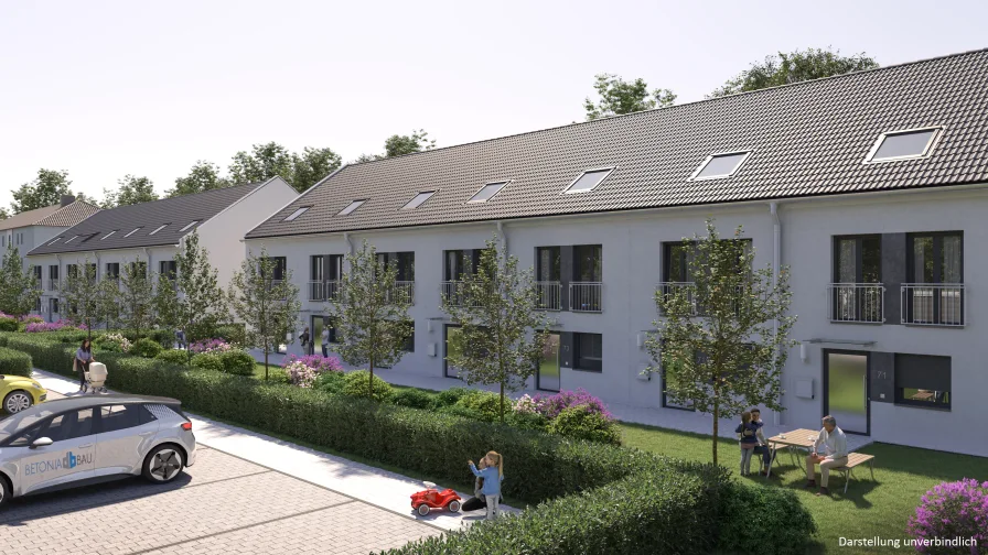 Ansicht Eingang 1 - Haus kaufen in Dortmund - Baustart erfolgt! 14 KfW-55-Neubau-Reihenhäuser auf großem Grundstück in ruhiger Lage von Dortmund!