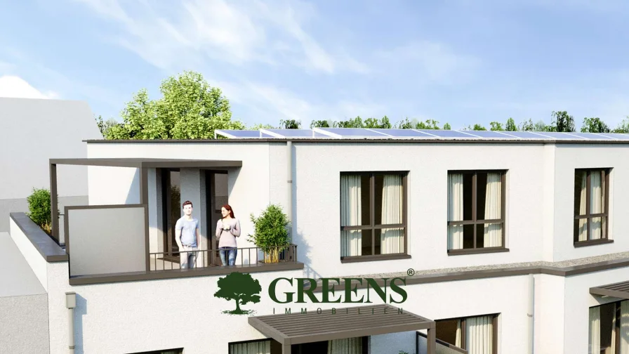 Titel WE 10  Gartenperspektive-Süd-West - Wohnung kaufen in Mülheim an der Ruhr - Haus am Heuweg - Penthouse WE 10