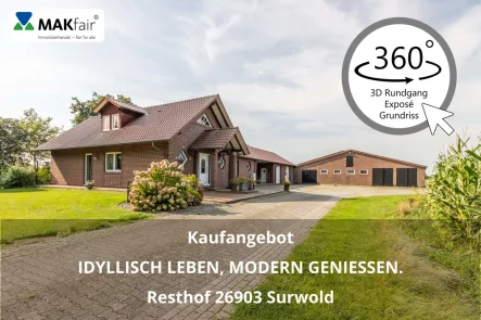 01 Kaufangebot - Haus kaufen in Surwold - Idyllisch leben, modern genießen. Resthof -Wo Träume wachsen!