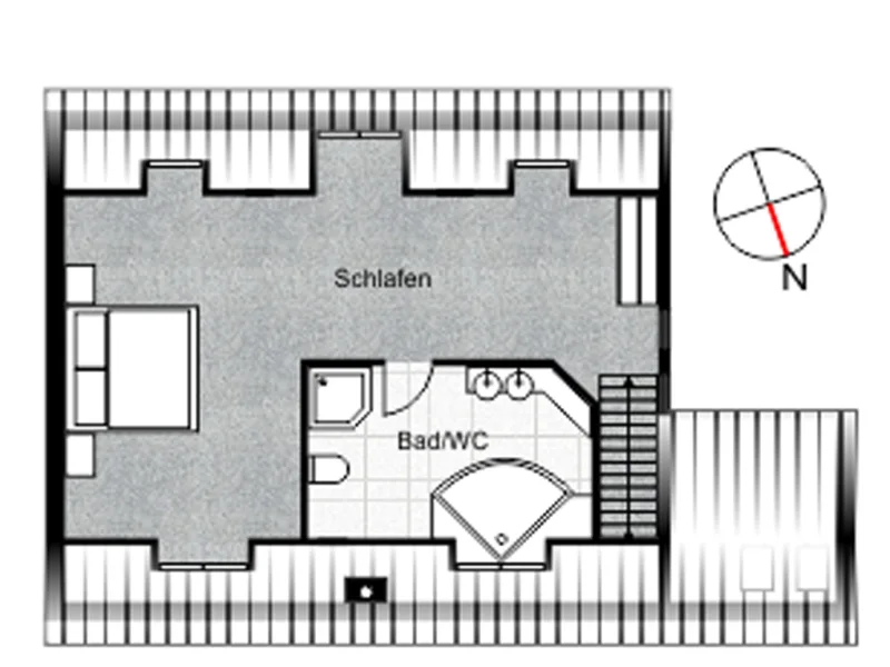 Dachgeschoss des Wohnhauses