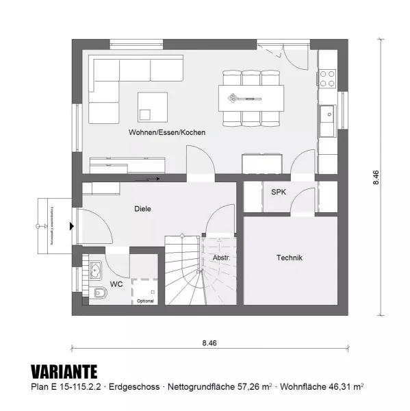 Variante  Aktionshaus-Raumwunder-Grundriss EG