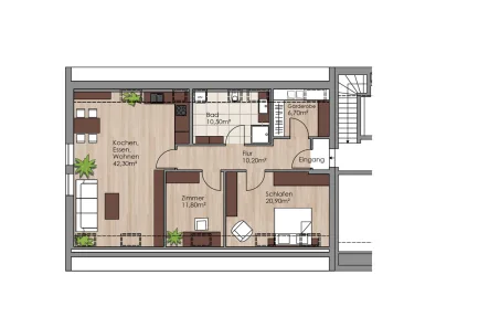 Whg 3 - Wohnung mieten in Schrobenhausen - Erstbezug: Alles neu und sehr modern - Wohnen zur Miete mitten im Zentrum der Stadt