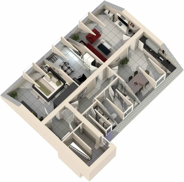 3D-Ansicht Wohnung