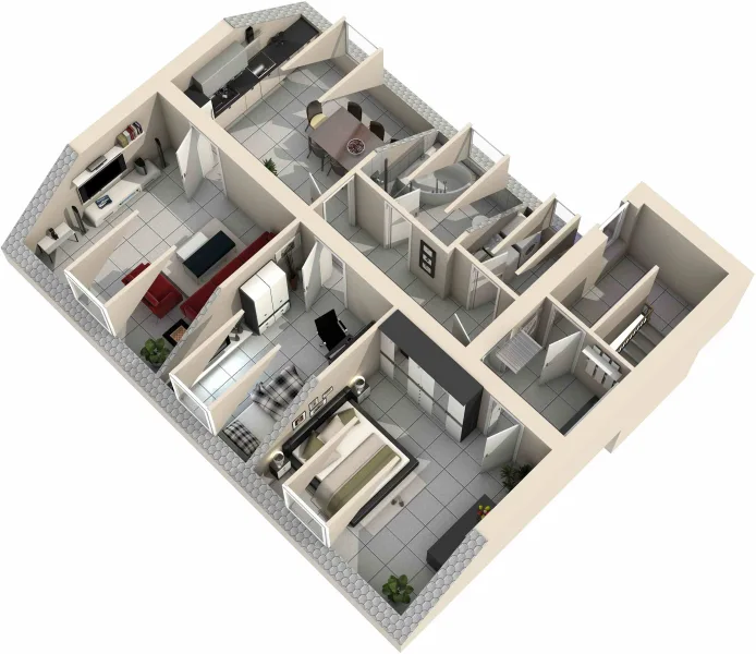 3D-Ansicht Wohnung