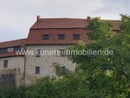 Blick vom Grundstück zur Burg