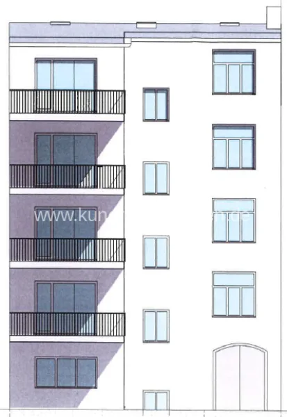 Ansicht Gartenseite - Wohnung kaufen in Halle - 4-Zimmer-Eigentumswohnung (Sanierungsgebiets-AfA anteilig) in zentraler Stadtlage von Halle (Saale)