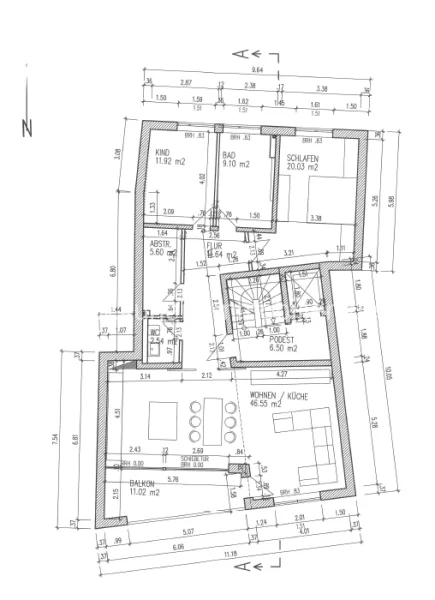 PlanungWohnung 2. OG