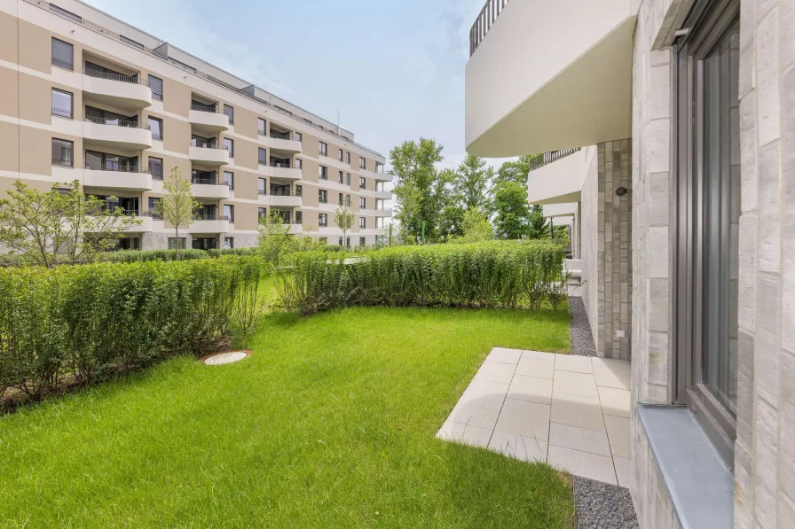 Garten / Terrasse - Wohnung kaufen in Berlin - Wunderschöne Gartenwohnung mit Wasserblick an der Rummelsburger Bucht