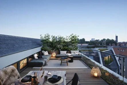 Aufdachterrasse - Wohnung kaufen in Berlin - Innenstadtlage: Luxus Penthouse by Swen Burgheim