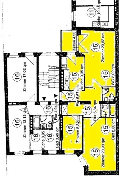 grundriss Quergebäude 1. OG _ 16 _15