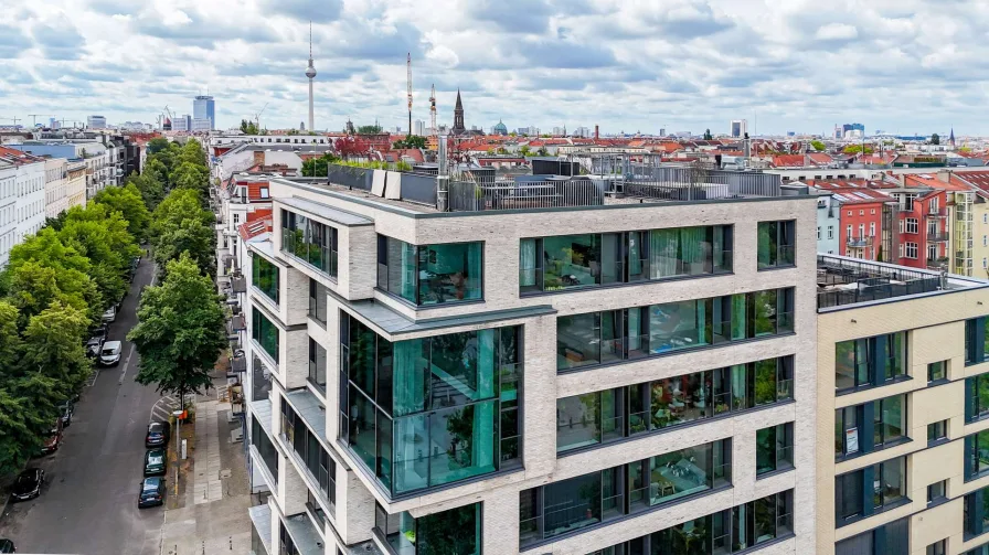 Außenansicht Haus von Axthelm& Rolvien - Wohnung kaufen in Berlin - Spektakuläres Penthouse über 3 Ebenen & Panoramablick über Berlin