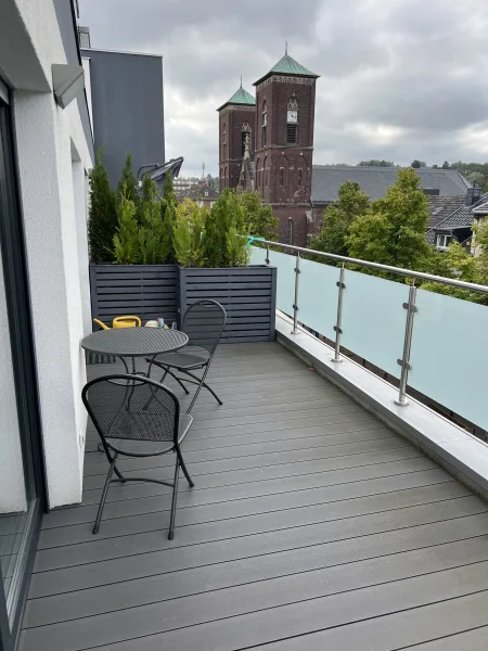 Terrasse mit Blick auf die Stolberger Innenstadt