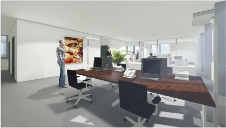 Visualisierung Arbeitsplätze - Büro/Praxis mieten in Sindelfingen - Co-Working-Spacemoderne Gewerbeflächen - variabel aufteilbar