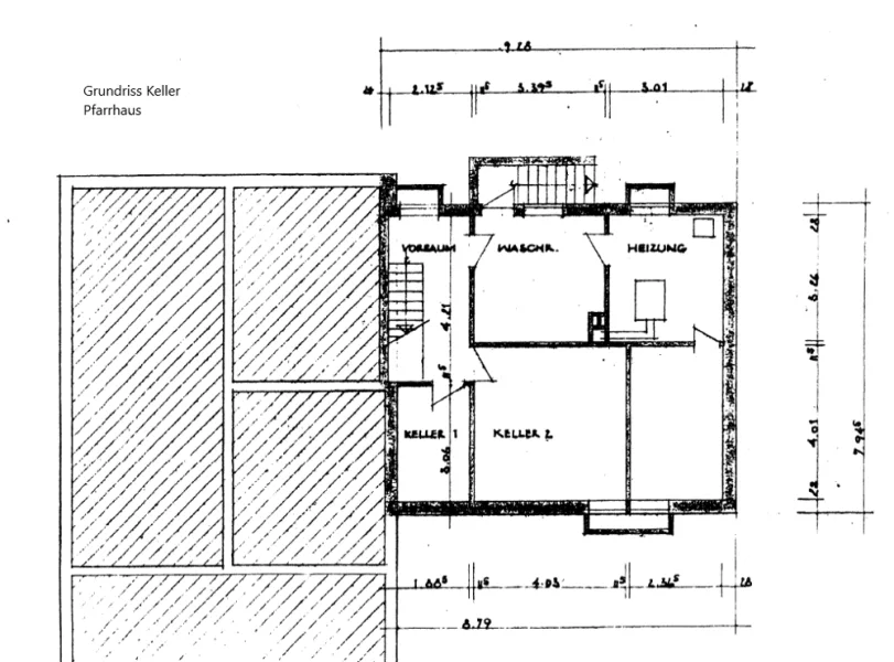 Grundriss Keller Pfarrhaus