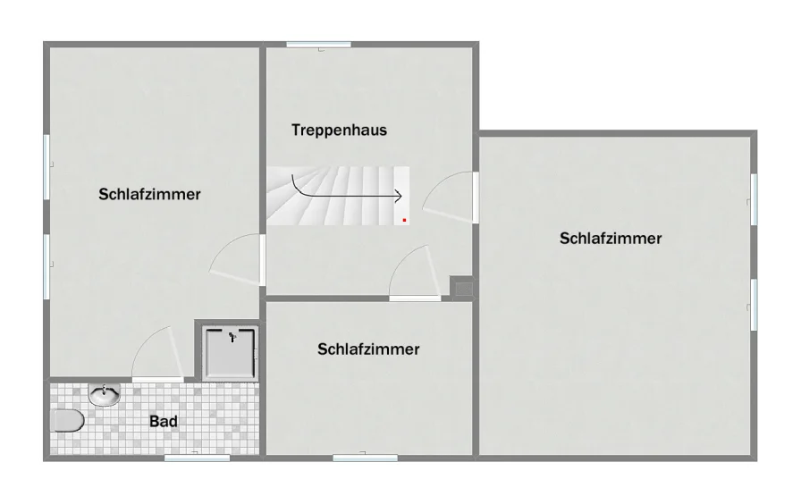 Grundriss Dachgeschoss (nicht maßstabsgetreu)