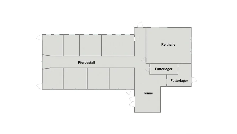 Grundriss Stallungen (nicht maßstabsgetreu)