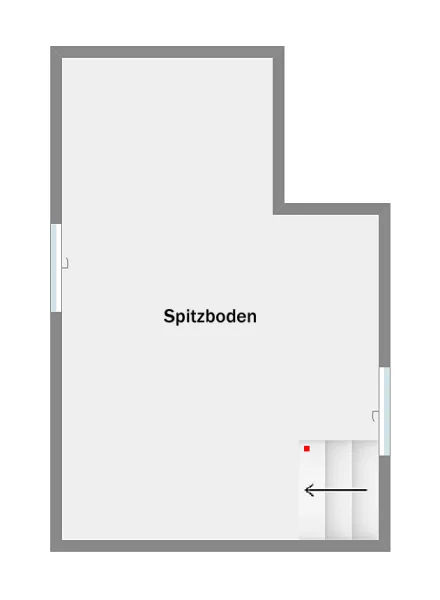 Grundriss Spitzboden (nicht maßstabsgetreu)