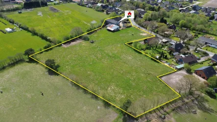 Hauskoppel mit zwei bis drei Baugrundstücken 1 - Grundstück kaufen in Meyn - Hofstelle mit 8,9 ha inkl. zwei Baugrundstücken