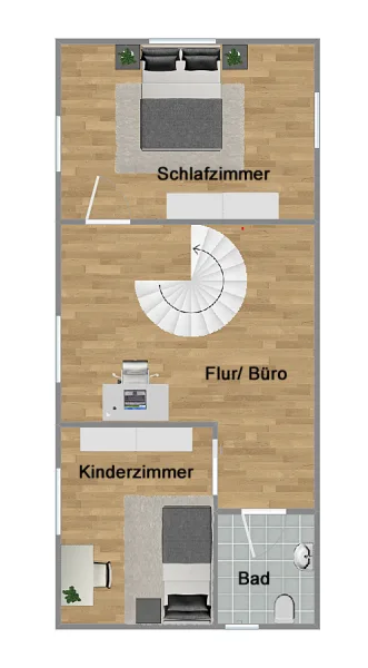 Grundriss Obergeschoss (nicht maßstabsgetreu)