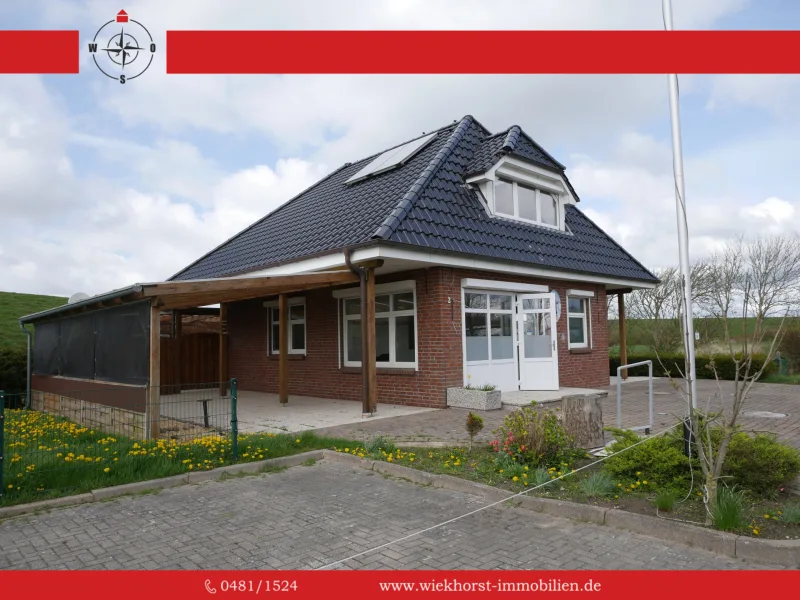 Frontansicht - Gastgewerbe/Hotel kaufen in Westerdeichstrich - Existenzgründung am Deich: Bistro mit evtl. ELW in Stinteck bei Büsum